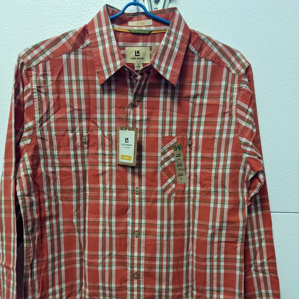Life Khaki Button Down Casual Shirt-choose color